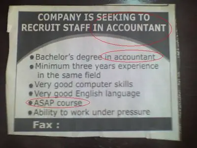 Funny Wanted Ad - Accountant Staff
